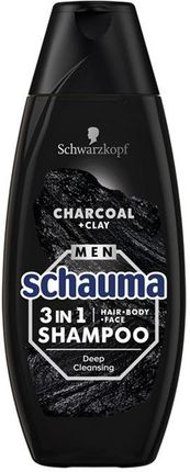 Schwarzkopf Schauma Szampon Men 3W1 Węgiel 400 ml