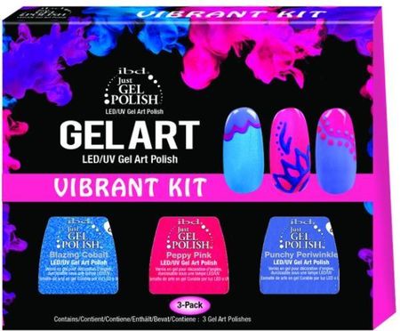 ibd Zestaw Gel Art Vibrant Kit lakiery do paznokci 3x 7,4Ml