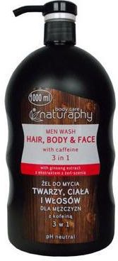 bluxcosmetics Żel Do Mycia Twarzy Ciała I Włosów Dla Mężczyzn Naturaphy Hair Body & Face Man Wash With Caffeine 3 In 1 1000ml