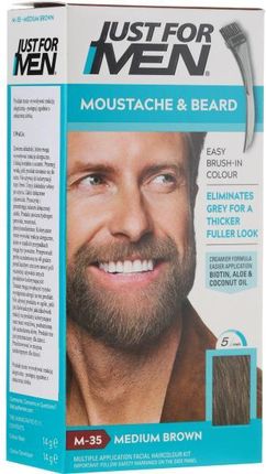 just for men Żel koloryzujący do wąsów i brody Moustache & Beard m35 medium brown