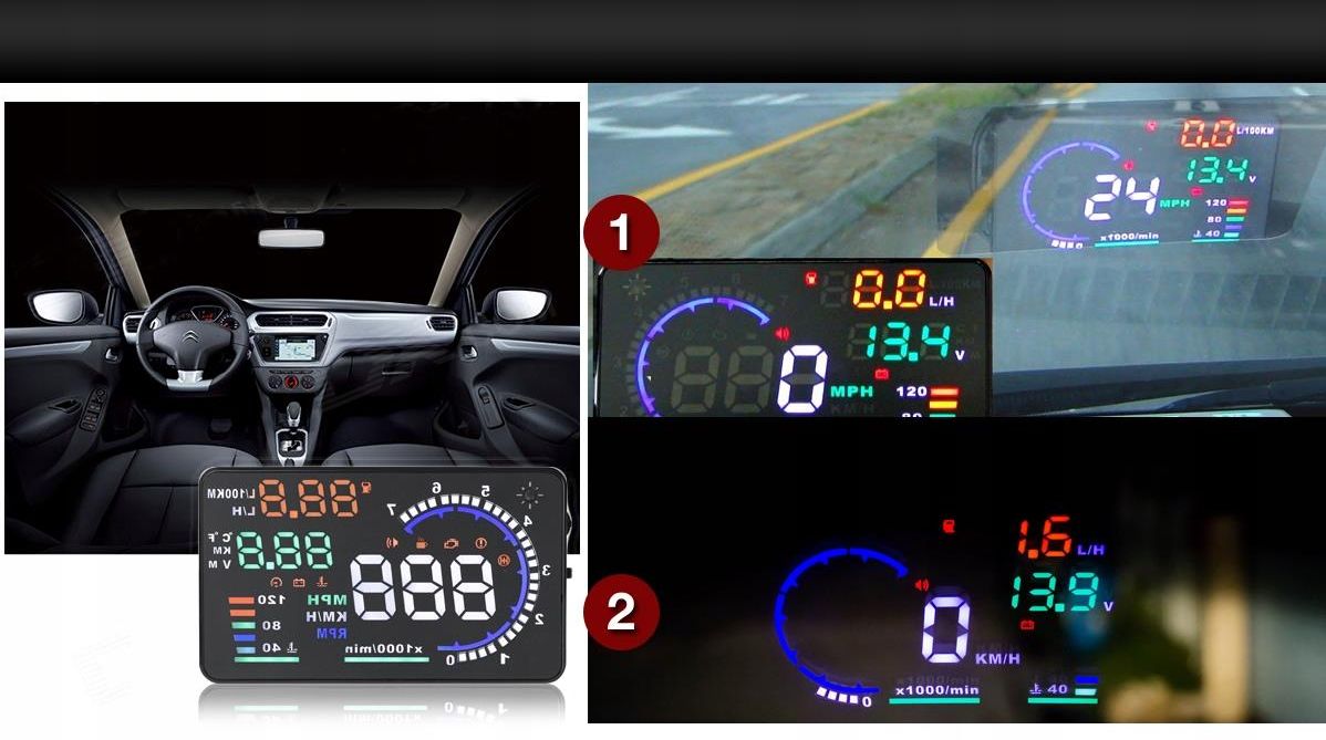 WYŚWIETLACZ PROJEKTOR WYŚWIETLACZ PROJEKTOR LED LCD HUD OBD2 5.5 ZEGARY - zdjęcie 2 WYŚWIETLACZ PROJEKTOR WYŚWIETLACZ PROJEKTOR LED LCD HUD OBD2 5.5 ZEGARY