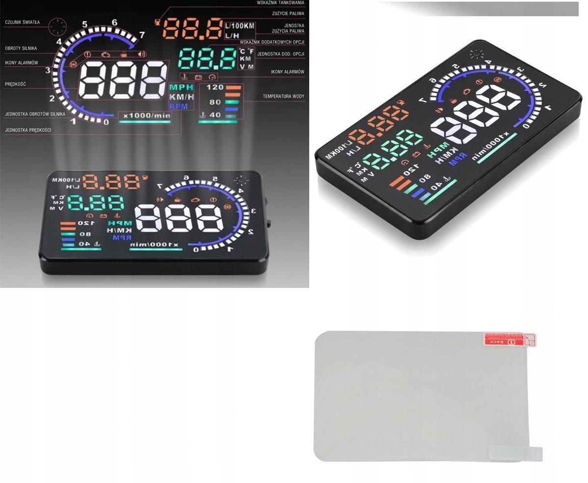 WYŚWIETLACZ PROJEKTOR WYŚWIETLACZ PROJEKTOR LED LCD HUD OBD2 5.5 ZEGARY - zdjęcie 3 WYŚWIETLACZ PROJEKTOR WYŚWIETLACZ PROJEKTOR LED LCD HUD OBD2 5.5 ZEGARY