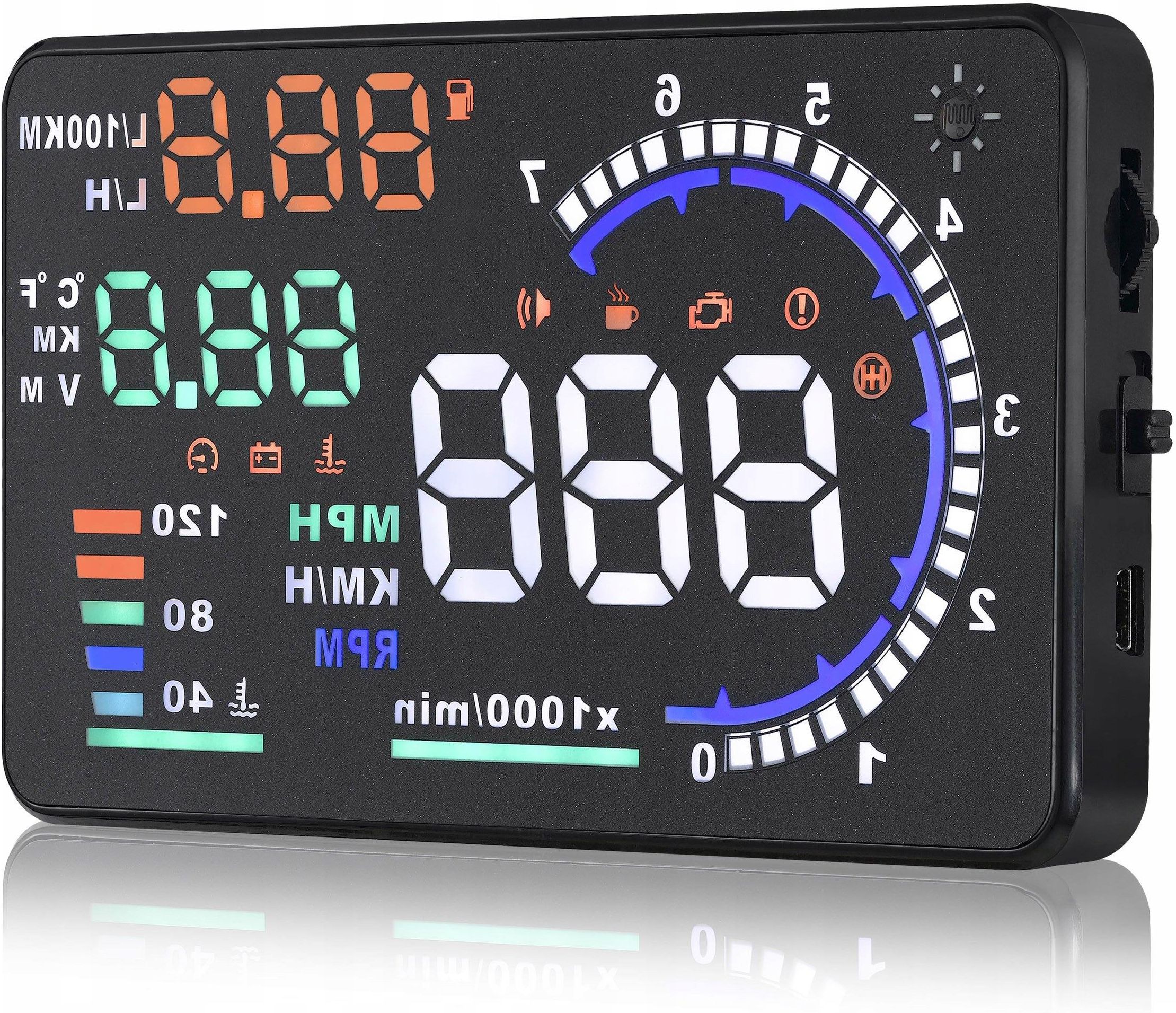 WYŚWIETLACZ PROJEKTOR WYŚWIETLACZ PROJEKTOR LED LCD HUD OBD2 5.5 ZEGARY