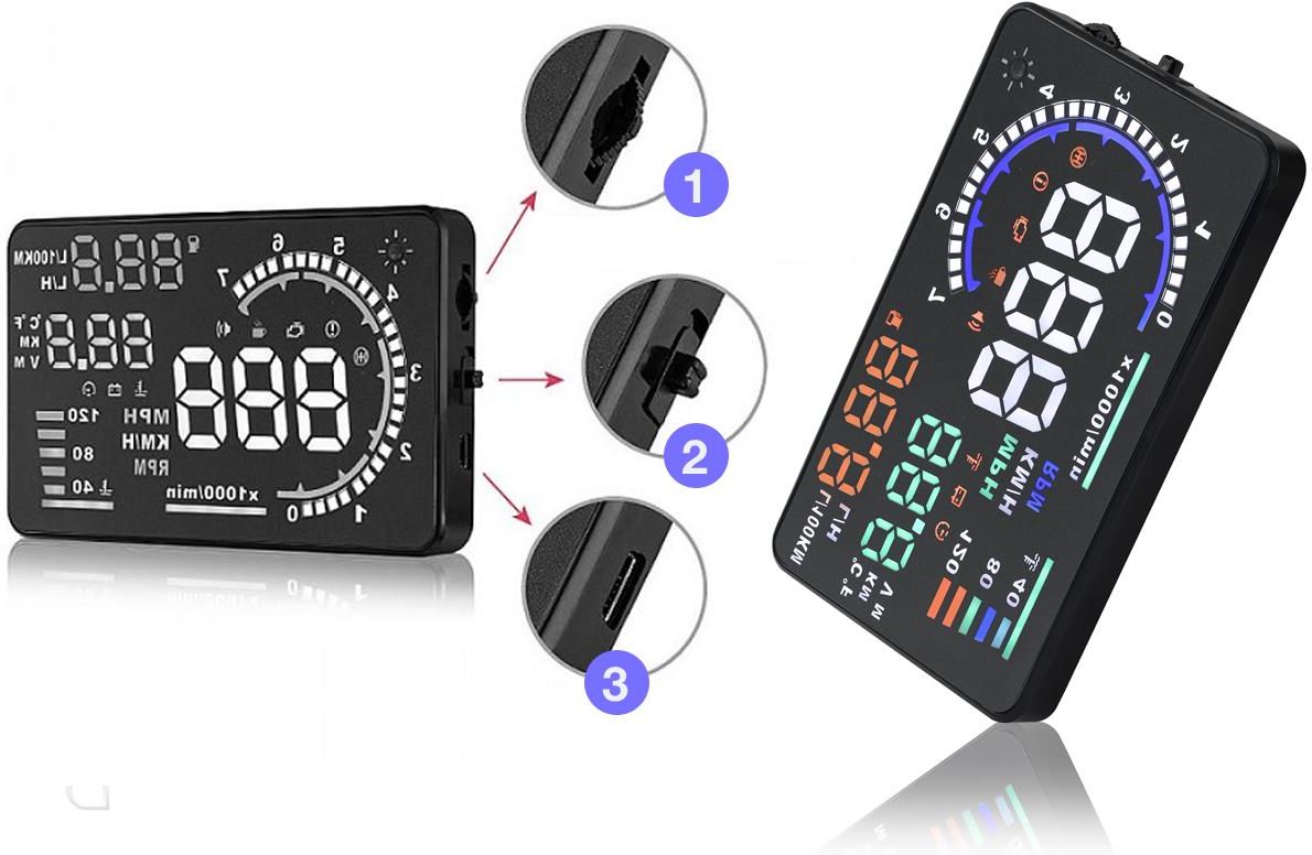 WYŚWIETLACZ PROJEKTOR WYŚWIETLACZ PROJEKTOR LED LCD HUD OBD2 5.5 ZEGARY - zdjęcie 5 WYŚWIETLACZ PROJEKTOR WYŚWIETLACZ PROJEKTOR LED LCD HUD OBD2 5.5 ZEGARY