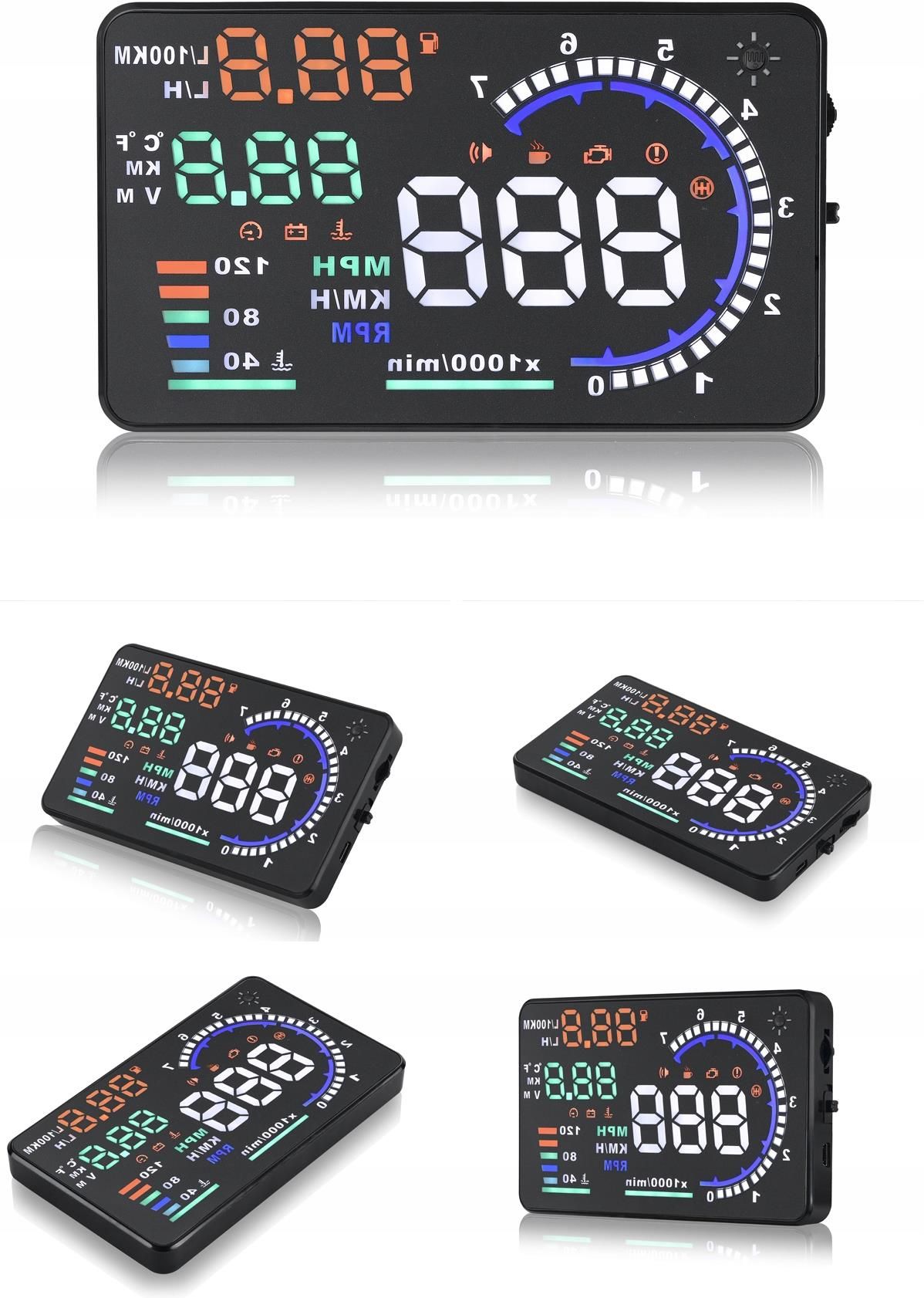 WYŚWIETLACZ PROJEKTOR WYŚWIETLACZ PROJEKTOR LED LCD HUD OBD2 5.5 ZEGARY