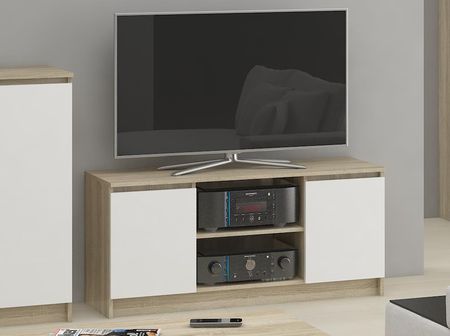 KOMODA STOLIK SZAFKA K 120CM RTV SONOMA/BIAŁA  - zdjęcie 3