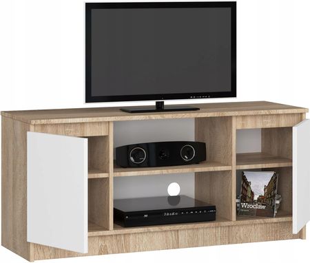 KOMODA STOLIK SZAFKA K 120CM RTV SONOMA/BIAŁA  - zdjęcie 5