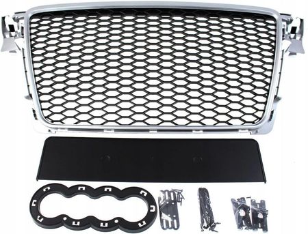 GRILL AUDI A4 B8 RS-STYLE SILVER-BLACK (08-12) PDC