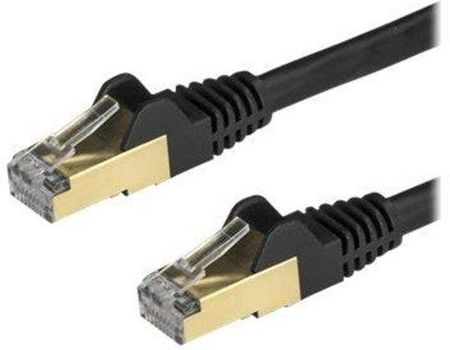 STARTECH.COM 1.5 M CAT6A CABLE - 10GB RJ45 ETHERNET CABLE - SNAGLESS CAT6A STP CORD - COPPER WIRE - BLACK - PATCH CABLE - 1.5 M - BLACK  (6ASPAT150CMB