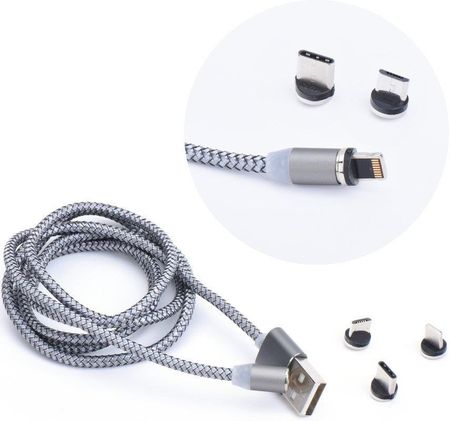 XGSM MAGNETYCZNY KABEL 3W1 TYPE-C / MICRO USB / LIGHTNING  (180558UNIW)