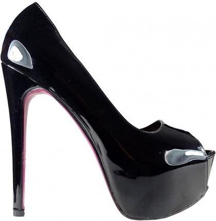 Czarne szpilki na platformie duże rozmiary high heels