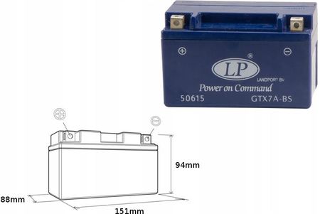 LANDPORT AKUMULATOR ŻEL GEL GTX7A-BS 6AH 151X87X94