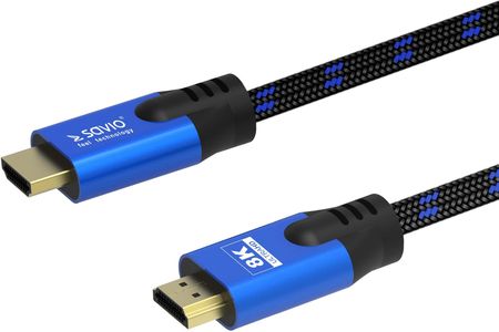 Savio Kabel HDMI v2.1 miedź oplot bawełniany metalowe wtyczki 3m (CL-143)