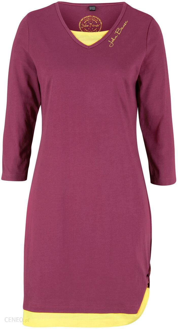 Bonprix Sukienka shirtowa w optyce dwuwarstwowej, rękawy 3/4 - Ceny i  opinie 