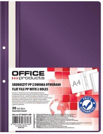 Office Products Skoroszyt Products Pp A4 2 Otwory 100/170Mikr. Wpinany Fioletowy
