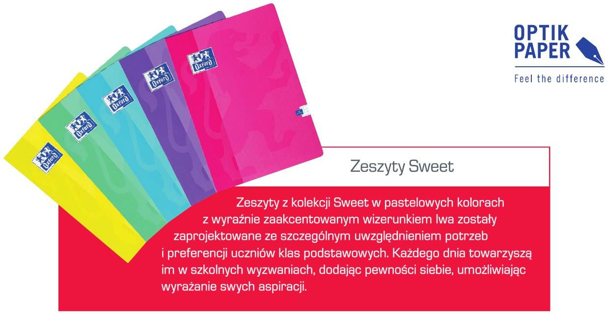えばページ Oxford Zeszyt szkolny A4, 16 kartek, po 2 x lin. 25, 26, 27