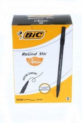 Bic Długopis Round Stick czarny z kodem 60sztuk