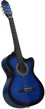 Gitara akustyczna z wycięciem, 6 strun i equalizer, niebieska