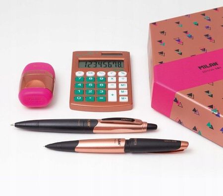 Zestaw Upominkowy Miedziany Długopis Ołówek +milan