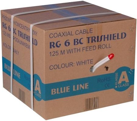BLUE LINE TRI-SHIELD TWIN RG6 BC KARTON 125MB - BIAŁY  ()