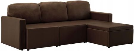 3 OSOBOWA ROZKŁADANA SOFA MODUŁOWA BRĄZOWA SZTU 288796