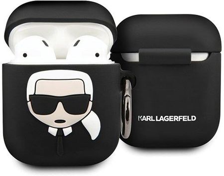 Karl Lagerfeld KLACCSILKHBK AirPods cover czarny/black Silicone Ikonik