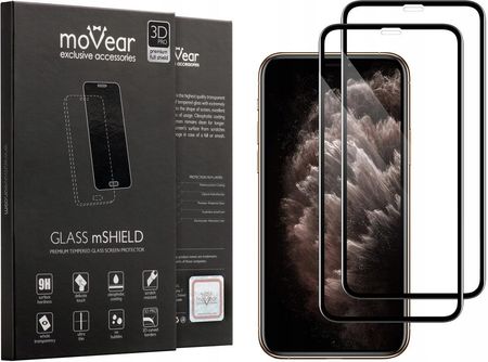 moVear 2 szt. Szkło Hartowane 3D PRO E na Apple iPhone 11 Pro na Cały Ekran 9H GLASS mSHIELD Czarny