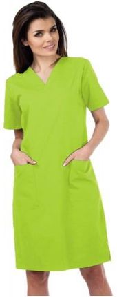 Modernbhp Sukienka Medyczna Kosmetyczna Kolor Limonka Taliowana Krótki Rękaw