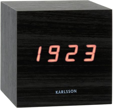 Karlsson Budzik Mini Cube Led Black Wood Ka5073bk