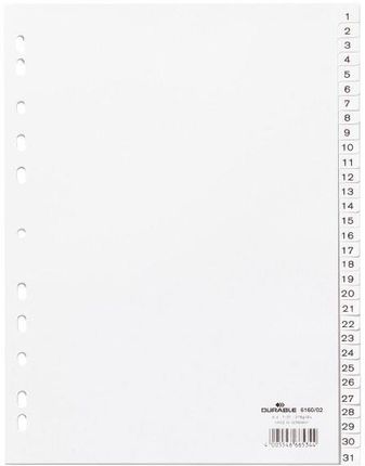 Durable Hunke & Jochheim Gmbh Co. Kg Przekładka Pp A4 1-31 Białe Indeksy