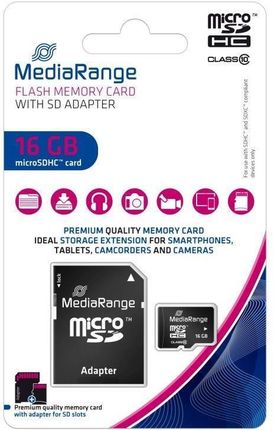 MediaRange MicroSDHC R10 16GB CL10 (MR958)