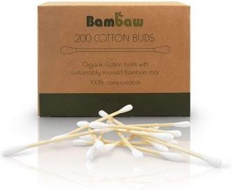 Bambaw Patyczki Bambusowe Z Bawełną Organiczną Biodegradowalne 200szt.