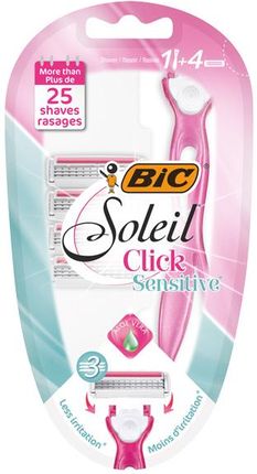 Bic Soleil Click Sensitive Maszynka Do Golenia Dla Kobiet Trzyostrzowa 4 Szt.