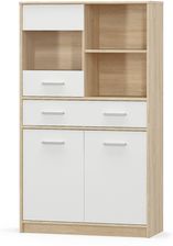 Zdjęcie Mebel Bos Witryna Tips 2D1W1S 80 Dąb Sonoma Biały Mat - Strzyżów