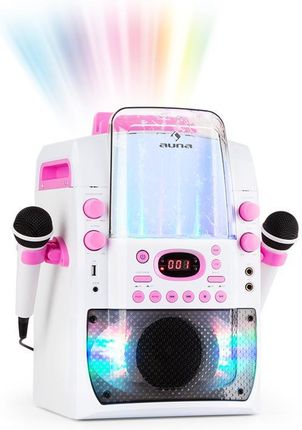 Auna Kara Liquida Bt Zestaw Karaoke Show Świetlne Fontanna Bluetooth Biały Różow