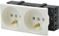Zdjęcie Gniazdo zasilające 2x 230V 2P+Z 4M 90x45 białe Mediabox - Jelcz-Laskowice