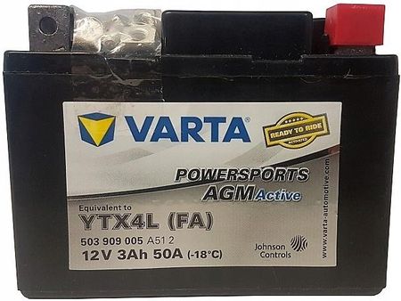 AKUMULATOR VARTA AGM YTX4L (FA) 12V 3AH 50A