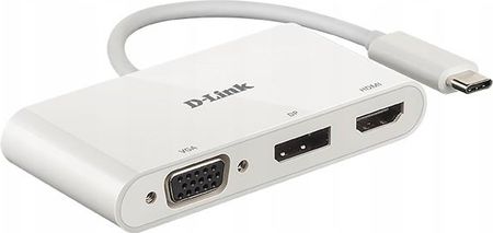 D-LINK ADAPTER USB-C ROZDZIELACZ 3W1 HDMI VGA DISPLAYPORT  (DUBV310)