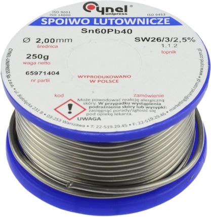 Cynel-Unipress Spoiwo cyna CYNEL LC60-SW26 2,0mm / 0,25kg