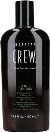 American Crew Tea Tree Szampon Do Włosów Odżywka I Żel Pod Prysznic 3W1 450 ml