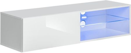 Asm Szafka do salonu wisząca mała Switch RTV 4 biały połysk + LED (27WWSWRTV4)