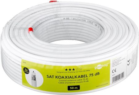 GOOBAY KABEL KONCENTRYCZNY RG6 GOOBAY 2XEKRAN 75DB CCS 50M  ()