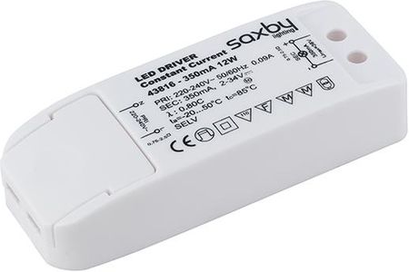 Saxby Lighting Led Driver Constant Current 12W 350Ma (43816)