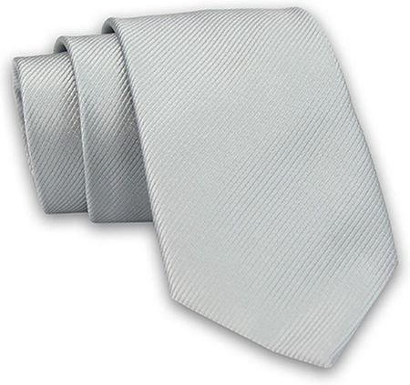 Angelo Di Monti Jasny Szary Elegancki Klasyczny Krawat 7cm Jednokolorowy W Delikatne Prążki Kradm1767