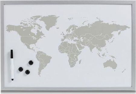 Zeller Tablica Magnetyczna World Z Mapą 60X40Cm Aluminium