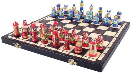 Sunrise Chess & Games Szachy Drewniane Babuszki Ręcznie Malowane