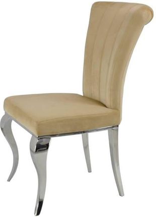 BellaCasa.co Krzesło glamour Livio Beige nowoczesne krzesło do jadalni