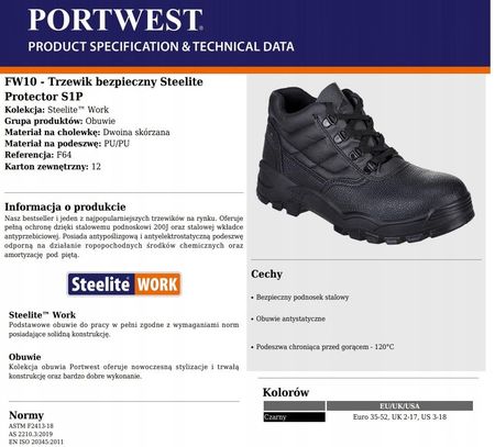 Buty Ochronne Trzewiki Podnosek S1 Robocze  - zdjęcie 2