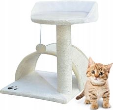 Zdjęcie DRAPAK DLA KOTA LEGOWISKO+BUDKA BIAŁO-BEŻOWY 43CM - Chojnów