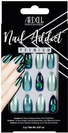 Ardell Nail Addict Premium Zestaw Zestaw Green Glitter Chrome